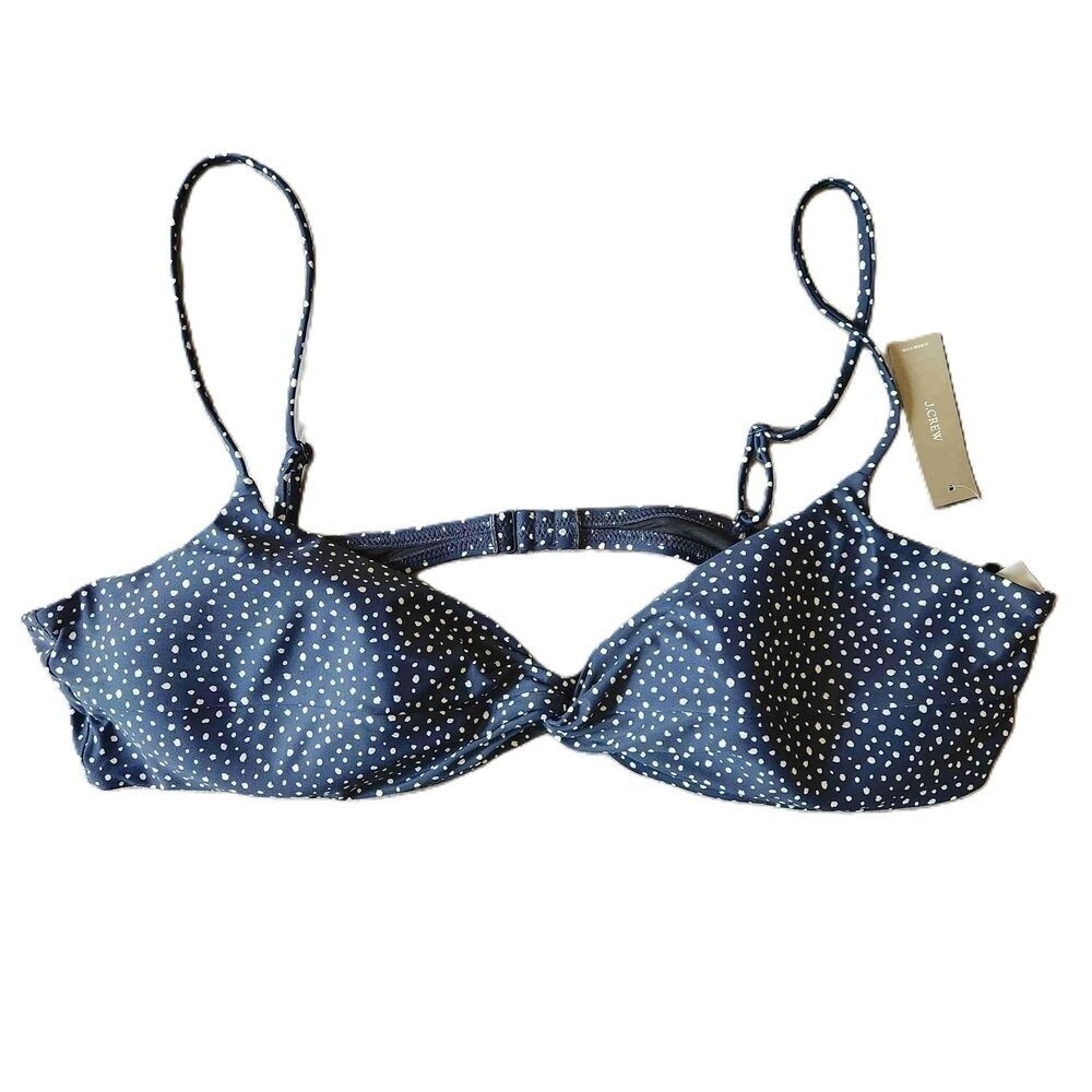 J Crew Navy Polka Dot Underwire Bikini Top Size 3X